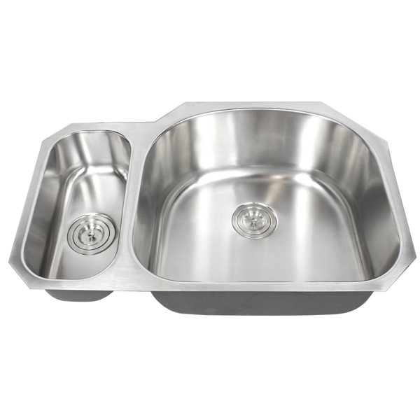 eModern Decor Ariel Pearl 32" L x 21" W Double Bowl Kitchen Sink Wayfair